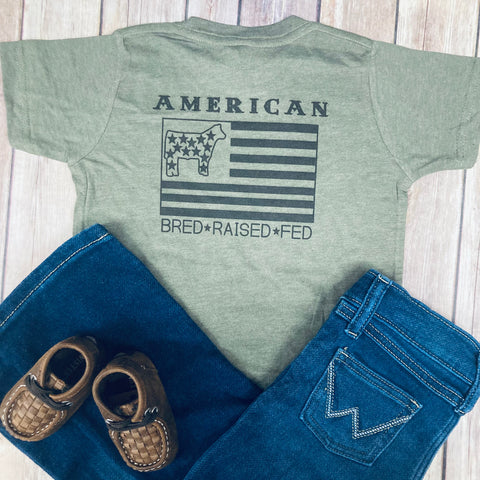 Kid's American Bred Raised & Fed Tee