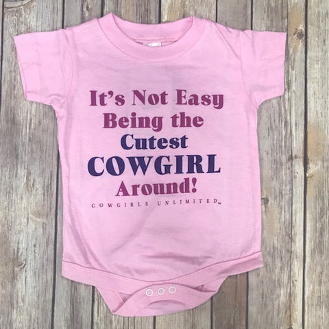 Pink Cutest Cowgirl Around Onesie