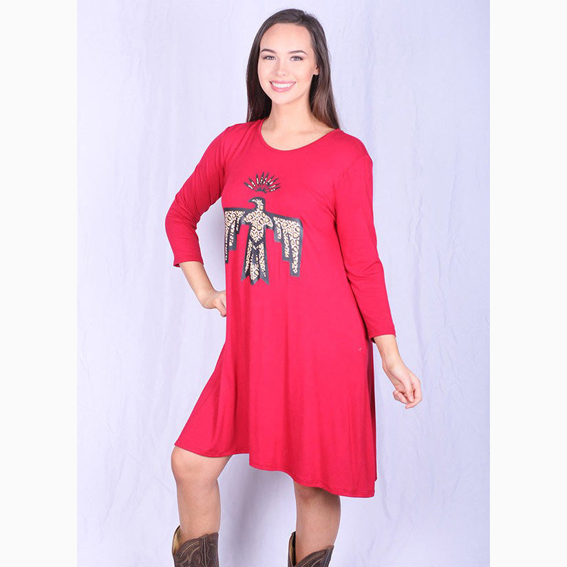 Lady's World Women's Red Cheetah Thunderbird Dress Lady's World Women's Red Cheetah Thunderbird Dress