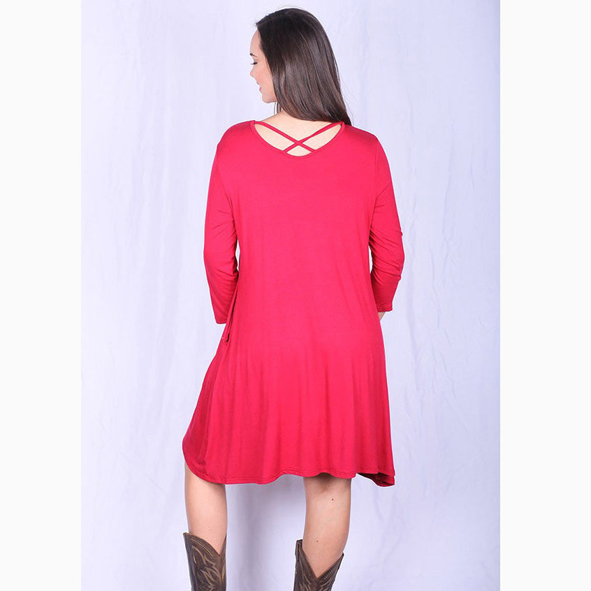 Lady's World Women's Red Cheetah Thunderbird Dress