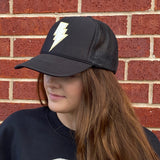 Black Lightening Bolt Cap