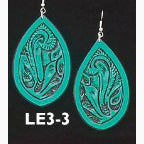Austin Accent Turquoise Leather Oval Earring