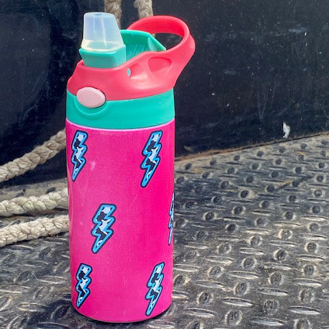 Hot Pink Lightning Bolt Tumbler