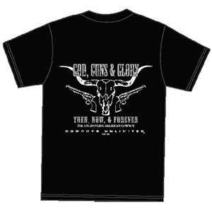 Moss Brothers Men's Black "God, Guns & Glory" T-Shirt
