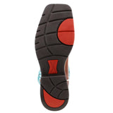 Twisted X Distressed Brown and Turquoise Steel Square Toe Work Boot