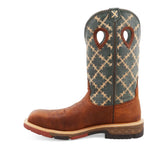 Twisted X Men's Composite Pull-On Work Boot-Green/Cream Top