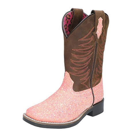 Youth Girl's Ariel Pastel Glitter Square Toe Boots