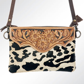 American Darling Tooled Spotted Hair On Crossbody