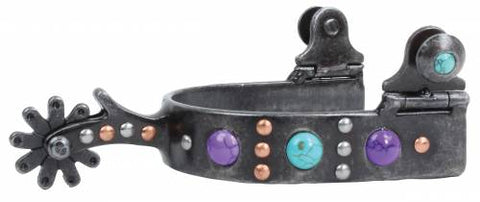 Professional's Choice Men's Purple/Turquoise Dot Spur