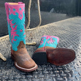 Macie Bean Kid's Pink & Turquoise Mad Dog Tall Boots