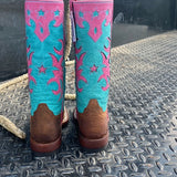 Macie Bean Kid's Pink & Turquoise Mad Dog Tall Boots