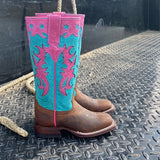 Macie Bean Kid's Pink & Turquoise Mad Dog Tall Boots