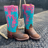 Macie Bean Kid's Pink & Turquoise Mad Dog Tall Boots