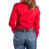Cinch Women's Solid Red Long Sleeve Western Shirt