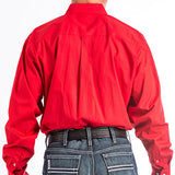 Cinch Men's Solid Red Long Sleeve Shirt