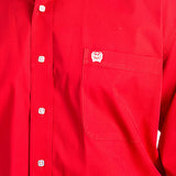 Cinch Men's Solid Red Long Sleeve Shirt