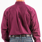 Cinch Men's Burgundy Solid Long Sleeve Shirt