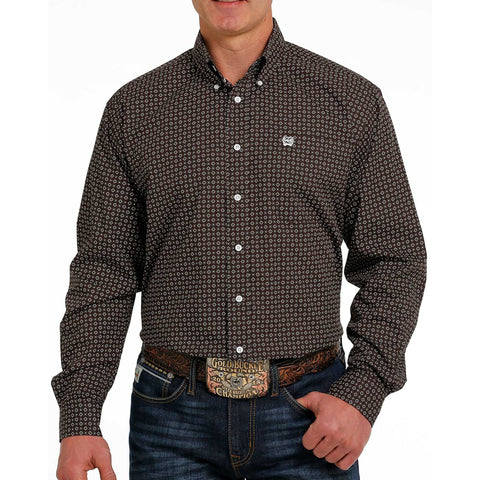 Cinch Men's Brown Geometric Shirt
