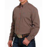 Cinch Men's Orange & Teal Geometric Shirt