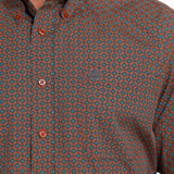 Cinch Men's Orange & Teal Geometric Shirt