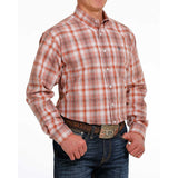 Cinch Men's Orange Plaid Shirt