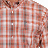 Cinch Men's Orange Plaid Shirt