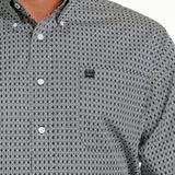 Cinch Grey Geometric Pattern Shirt