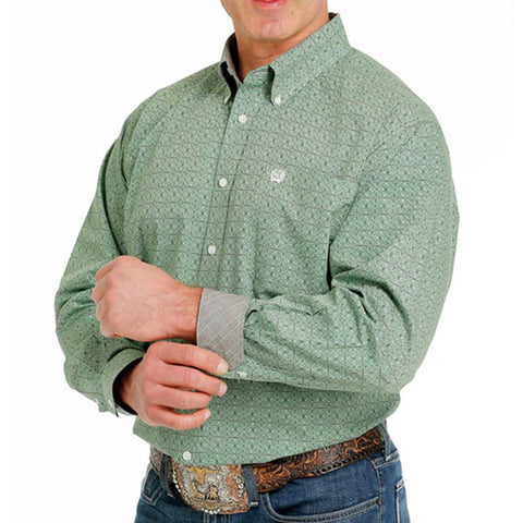 Cinch Men's Green Pattern L/S