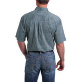Cinch Men's Navy Plaid Short Sleeve Shirt