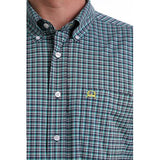Cinch Men's Navy Plaid Short Sleeve Shirt