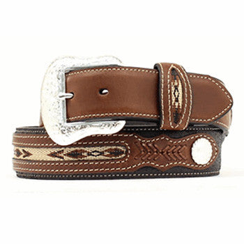 Nocona Men's Black and Brown Western Belt Nocona Men's Black and Brown Western Belt