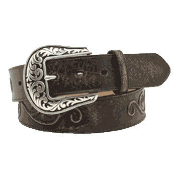 Nocona Women's Black Antique Scroll Belt