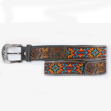 Twisted X Multi Colored Beaded Belt