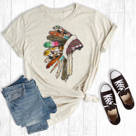 Rebel Rose Indian Headdress Graphic Tee