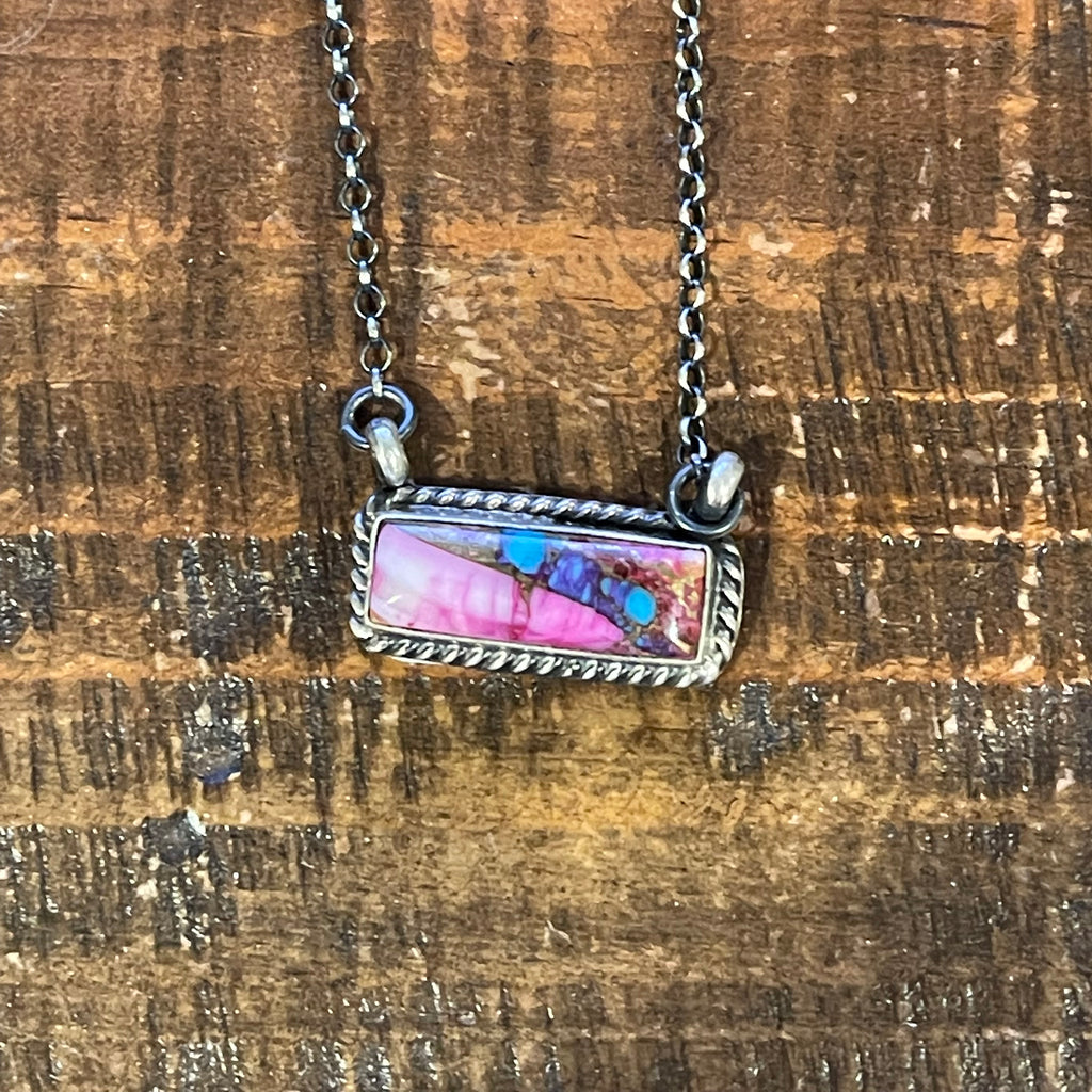 Pink Mojove Mini Bar Necklace