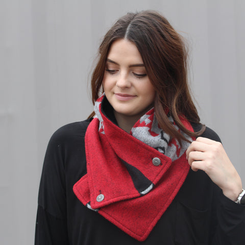 Red and Black Aztec Neck Wrap