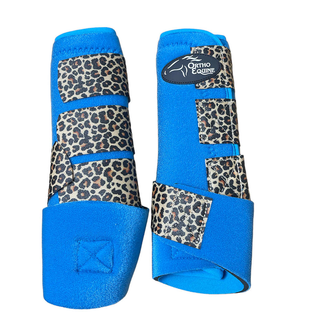 Ortho Equine Front Teal Cheetah Complete Comfort Boot