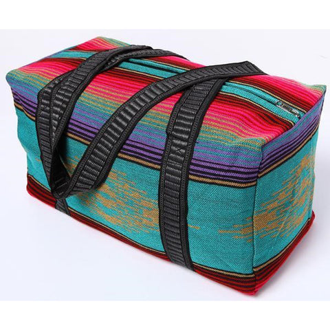 El Paso Saddleblanket Weekender Duffel Bag Turquoise Serape