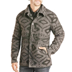 Powder River Men s Aztec Wool Coat Charcoal Black
