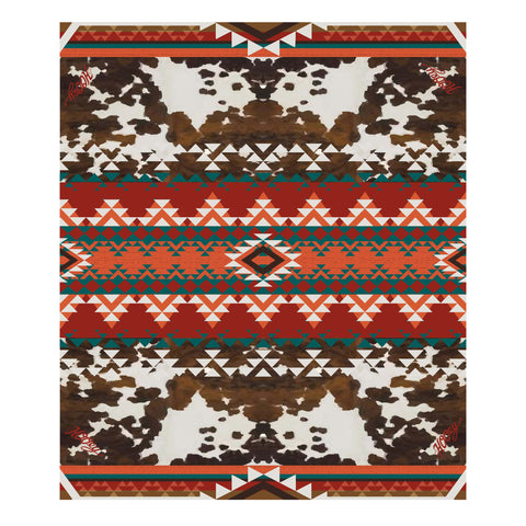 Hooey Ponderosa Wildrag-Cowhide/Aztec Print