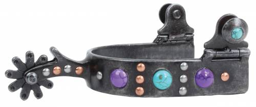 Professional's Choice Purple/Turquoise Dot Spur - Ladies/Youth