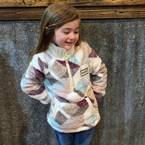 Hooey Youth Cream Print Fleece Pullover