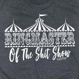 Rebel Rose Charcoal Graphic Tee - Ringmaster of the Shit Show