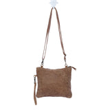 White and Brown Hide Cross Body Purse 