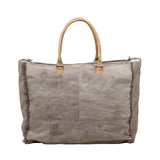 Grey Hide and Floral Weekender Bag 