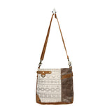 Brown Hide and Aztec Cross Body Purse 