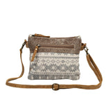 Brown Hide and Aztec Small Cross Body Purse 