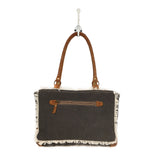 Grey Hide and Aztec Handbag 