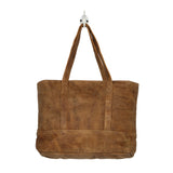 Tan and White Hide Handbag 