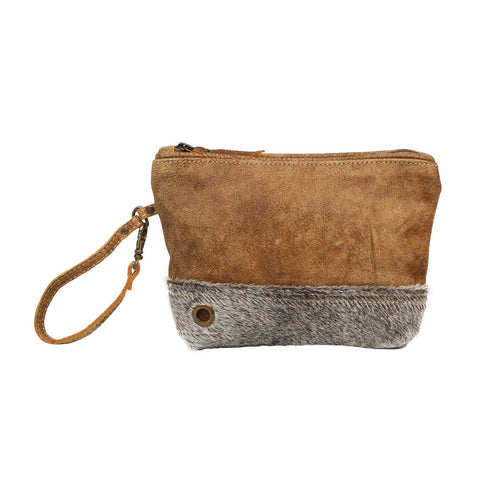 Brown and Grey Hide Clutch 